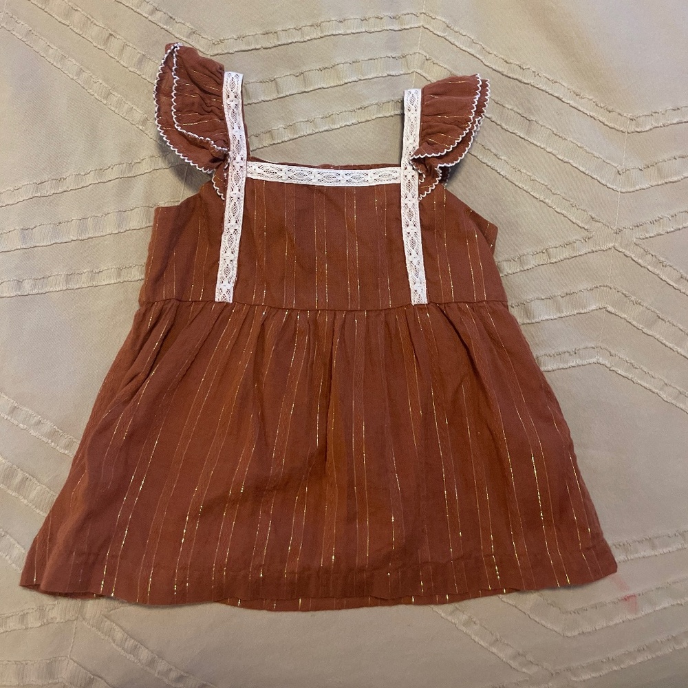 Janie and Jack Crochet Trim Top girls size 2T